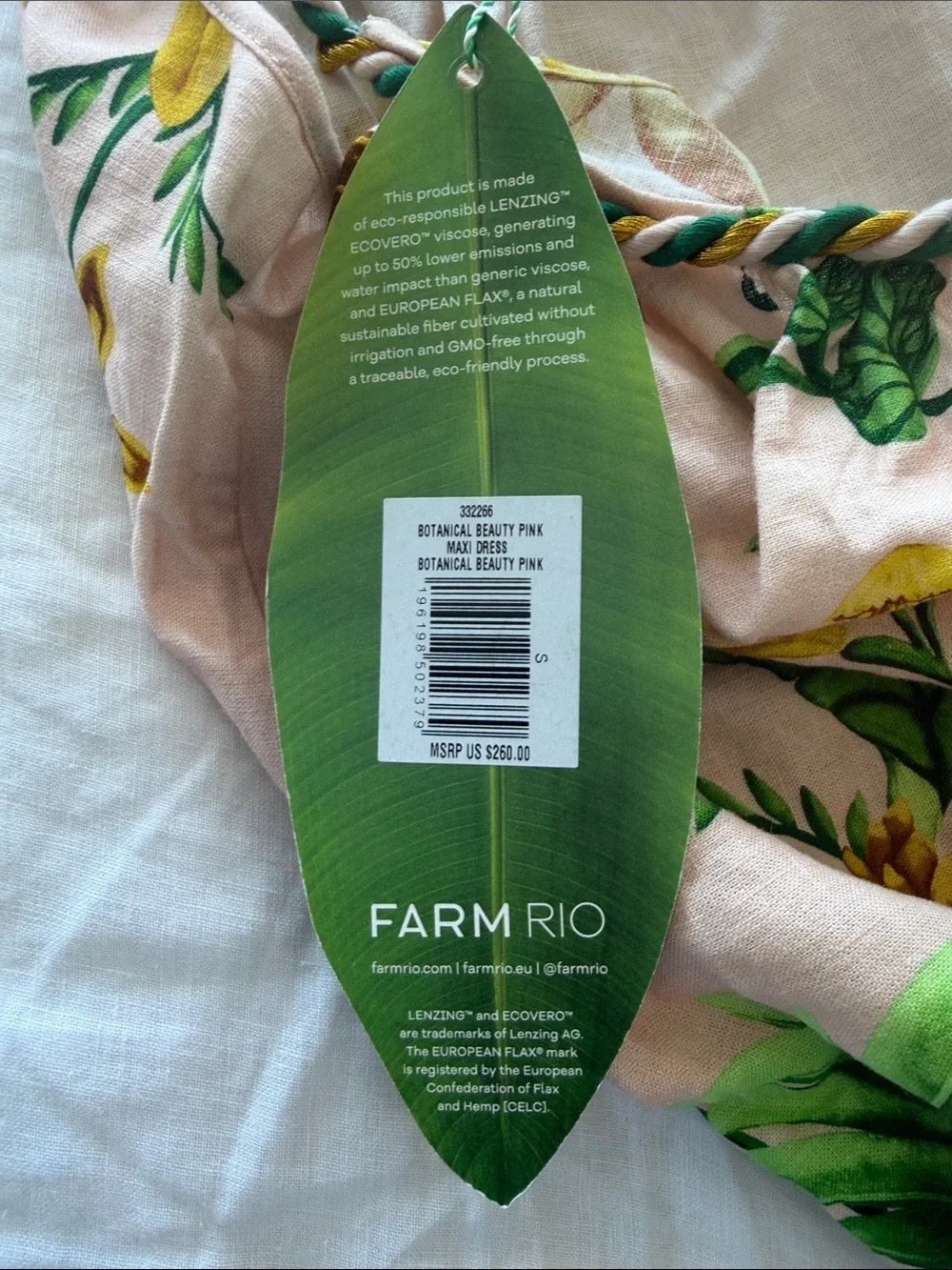 FARM Rio Pink Maxi Dress with Green & Yellow Floral Print - Picture 3 of 5